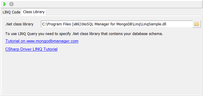Add class library Select LinqSample.dll class library on Class Library tab